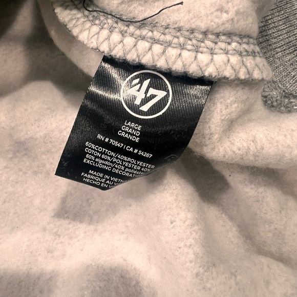 NWT Men's '47 Gray Pittsburgh Steelers Regional Headline Pullover Hoodie Size Lg - Picture 6 of 6